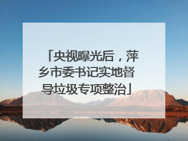 央视曝光后，萍乡市委书记实地督导垃圾专项整治