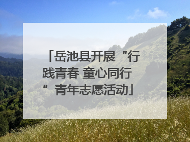 岳池县开展“行践青春 童心同行”青年志愿活动