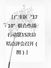 广丰区“1710”联合作战行动第15次总结点评会召开（图）