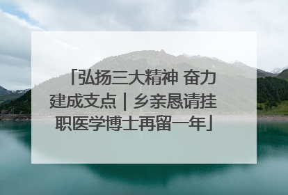弘扬三大精神 奋力建成支点｜乡亲恳请挂职医学博士再留一年