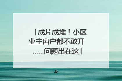 成片成堆！小区业主窗户都不敢开……问题出在这