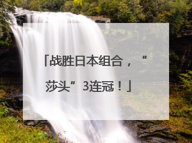 战胜日本组合，“莎头”3连冠！