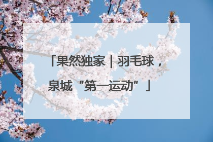 果然独家｜羽毛球，泉城“第一运动”