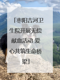 枣阳吉河卫生院开展无偿献血活动 爱心共筑生命桥梁