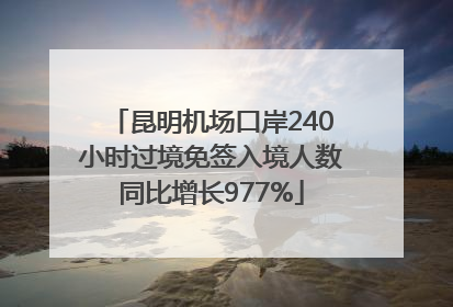 昆明机场口岸240小时过境免签入境人数同比增长977%