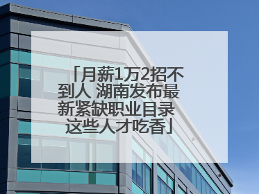 月薪1万2招不到人 湖南发布最新紧缺职业目录 这些人才吃香