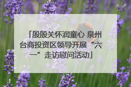 殷殷关怀润童心 泉州台商投资区领导开展“六一”走访慰问活动