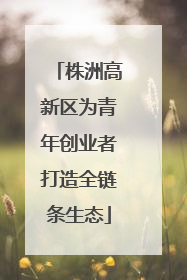 株洲高新区为青年创业者打造全链条生态