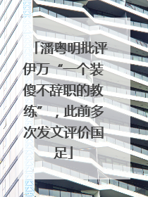潘粤明批评伊万“一个装傻不辞职的教练”，此前多次发文评价国足