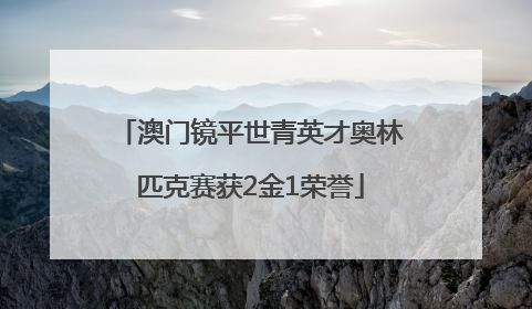 澳门镜平世青英才奥林匹克赛获2金1荣誉