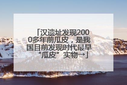 汉遗址发现2000多年前瓜皮，是我国目前发现时代最早“瓜皮”实物→