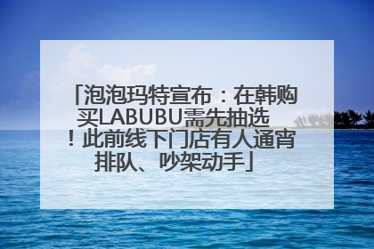 泡泡玛特宣布：在韩购买LABUBU需先抽选！此前线下门店有人通宵排队、吵架动手