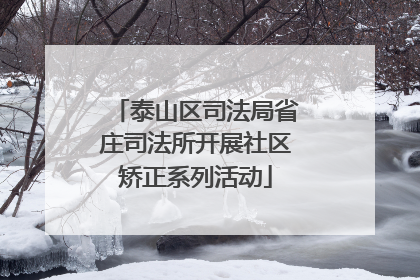泰山区司法局省庄司法所开展社区矫正系列活动