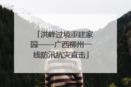 洪峰过境重建家园——广西柳州一线防汛抗灾直击