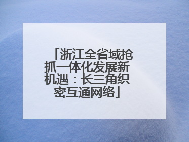 浙江全省域抢抓一体化发展新机遇：长三角织密互通网络