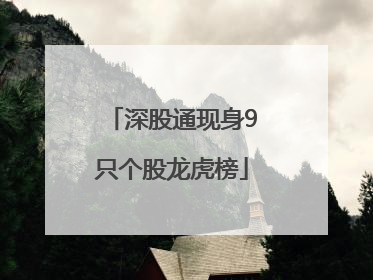 深股通现身9只个股龙虎榜