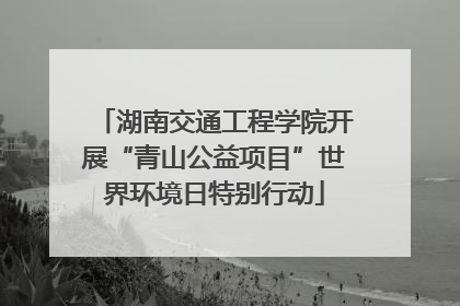 湖南交通工程学院开展“青山公益项目”世界环境日特别行动