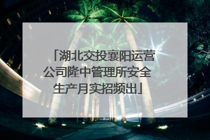 湖北交投襄阳运营公司隆中管理所安全生产月实招频出
