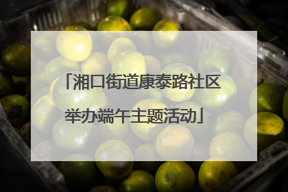 湘口街道康泰路社区举办端午主题活动