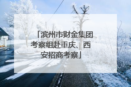 滨州市财金集团考察组赴重庆、西安招商考察