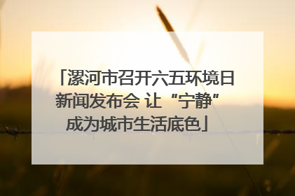 漯河市召开六五环境日新闻发布会 让“宁静”成为城市生活底色