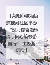 莱阳市城厢街道蚬河社区举办“蚬河粽香融乐韵，同心筑梦游园行” 主题游园会