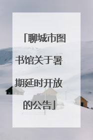 聊城市图书馆关于暑期延时开放的公告