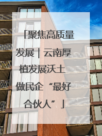 聚焦高质量发展｜云南厚植发展沃土 做民企“最好合伙人”