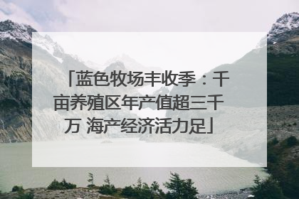 蓝色牧场丰收季：千亩养殖区年产值超三千万 海产经济活力足