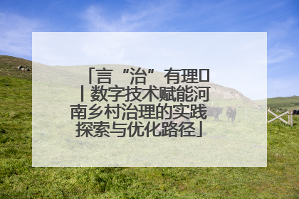 言“治”有理⑪丨数字技术赋能河南乡村治理的实践探索与优化路径