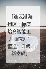 连云港海州区：梯度培育智能工厂 解锁“智造”升级新密码