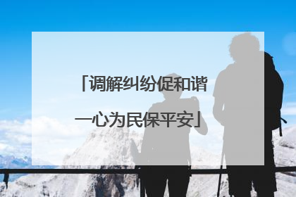 调解纠纷促和谐 一心为民保平安