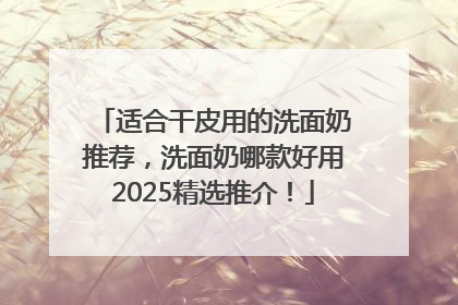 适合干皮用的洗面奶推荐，洗面奶哪款好用2025精选推介！