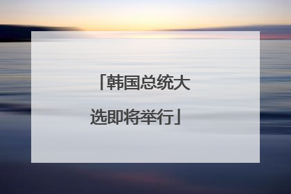 韩国总统大选即将举行