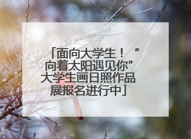面向大学生！“向着太阳遇见你”大学生画日照作品展报名进行中