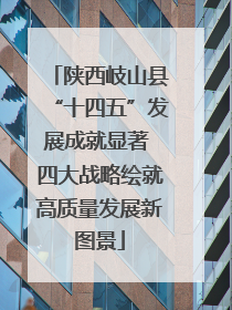 陕西岐山县“十四五”发展成就显著 四大战略绘就高质量发展新图景