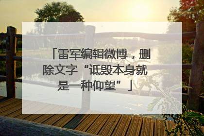 雷军编辑微博，删除文字“诋毁本身就是一种仰望”