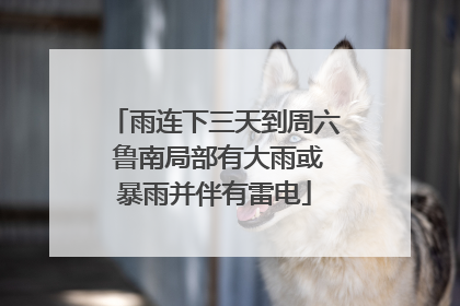 雨连下三天到周六 鲁南局部有大雨或暴雨并伴有雷电