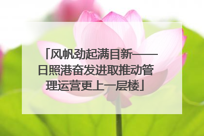 风帆劲起满目新——日照港奋发进取推动管理运营更上一层楼