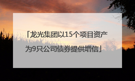 龙光集团以15个项目资产为9只公司债券提供增信