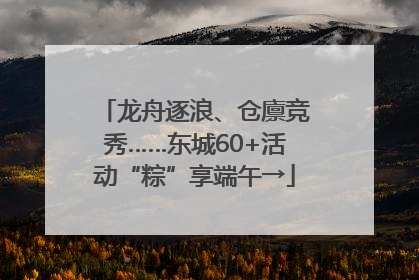 龙舟逐浪、仓廪竞秀……东城60+活动“粽”享端午→
