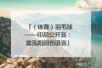 （体育）羽毛球——印尼公开赛：翁泓阳因伤退赛