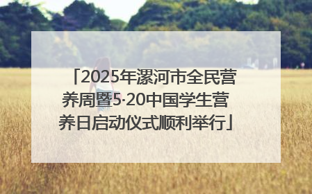 2025年漯河市全民营养周暨5·20中国学生营养日启动仪式顺利举行