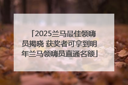 2025兰马最佳领嗨员揭晓 获奖者可拿到明年兰马领嗨员直通名额