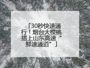 30秒快速通行！烟台大樱桃搭上山东高速“鲜速通道”