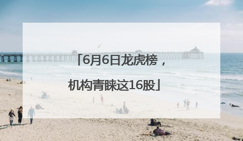 6月6日龙虎榜，机构青睐这16股